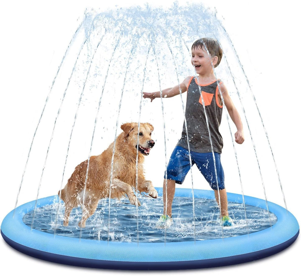 Premium Dog Splash Pad – Cooling Sprinkler Water Play Mat for Large & Small Dogs | Non-Slip Summer Splash Pool