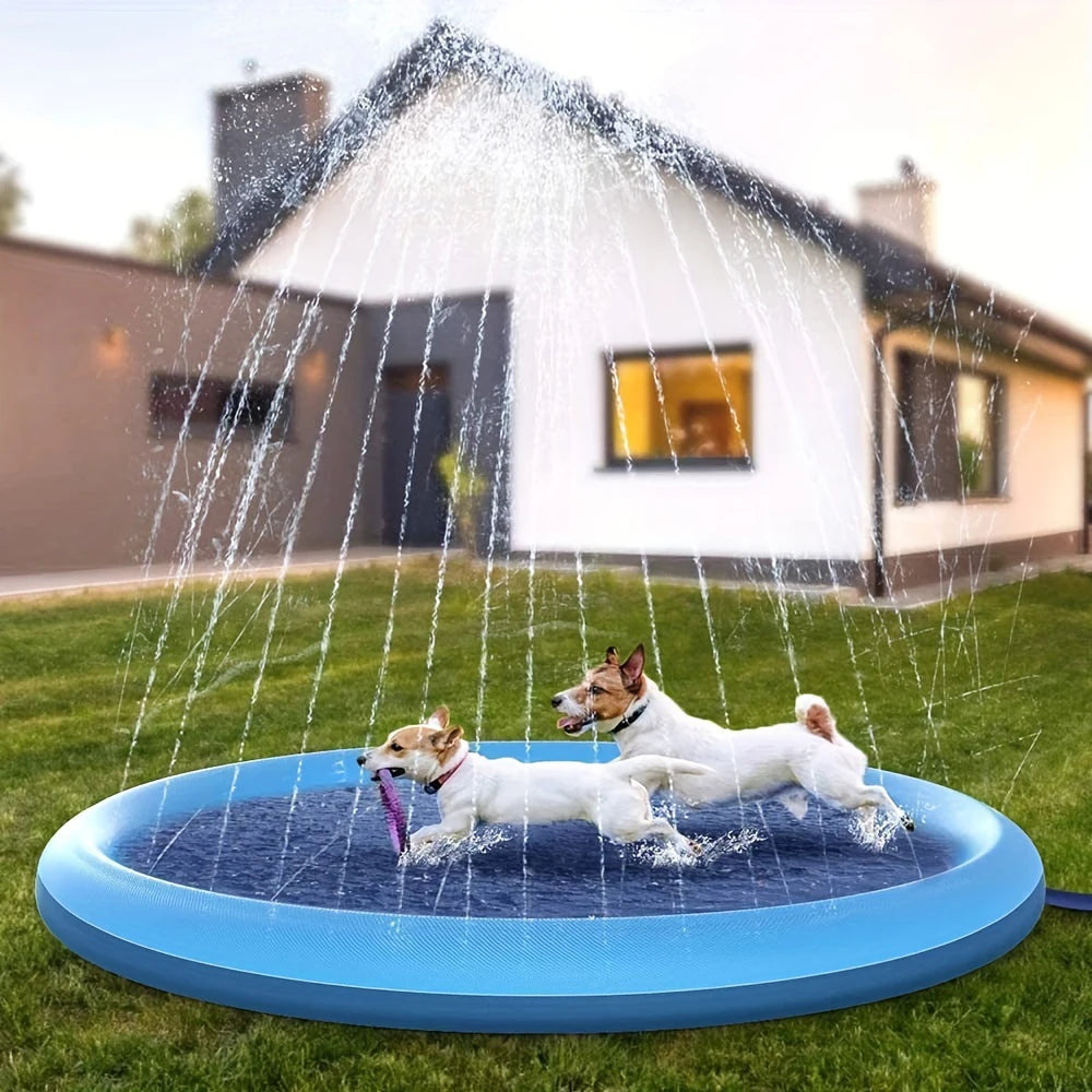 Premium Dog Splash Pad – Cooling Sprinkler Water Play Mat for Large & Small Dogs | Non-Slip Summer Splash Pool