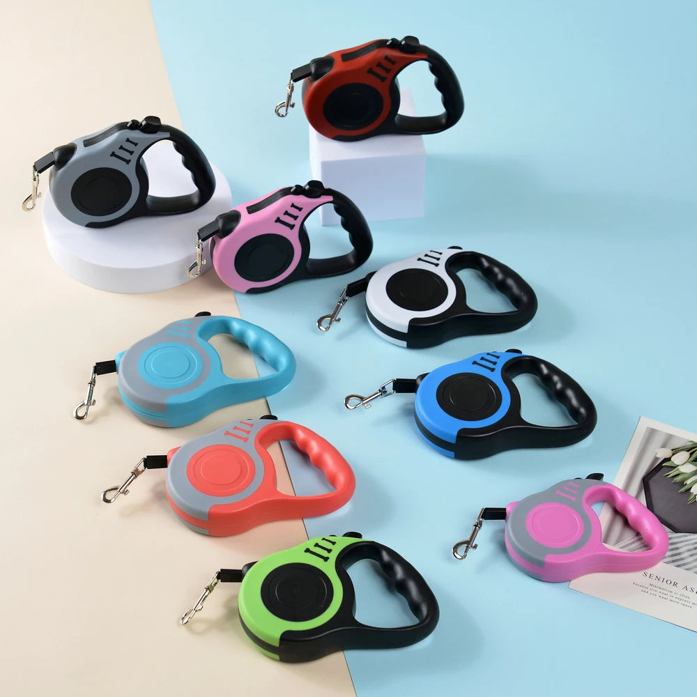 Retractable Dog Leash 3M | Durable Automatic Nylon Pet Lead with One-Button Brake for Small & Medium Dogs, Puppies & Cats