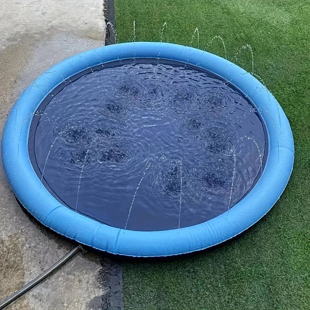 Premium Dog Splash Pad – Cooling Sprinkler Water Play Mat for Large & Small Dogs | Non-Slip Summer Splash Pool