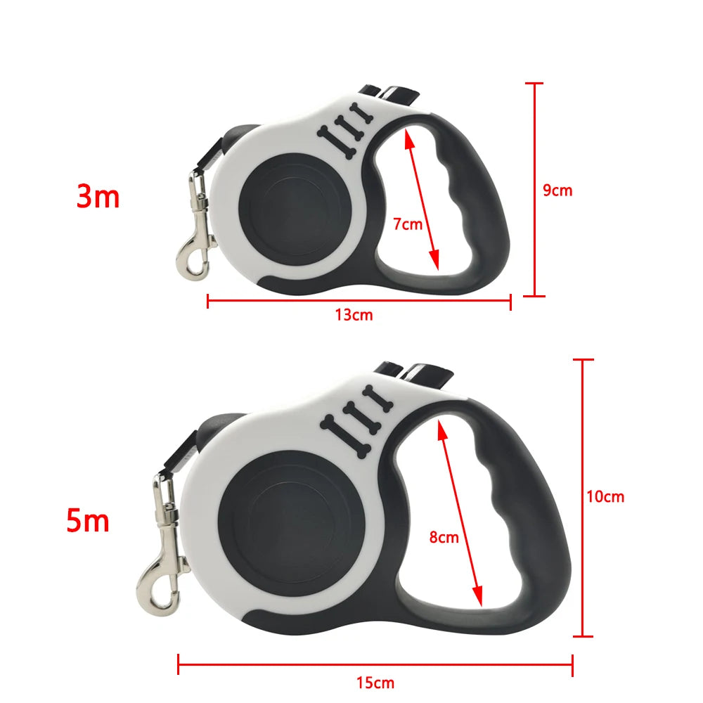 Retractable Dog Leash 3M | Durable Automatic Nylon Pet Lead with One-Button Brake for Small & Medium Dogs, Puppies & Cats