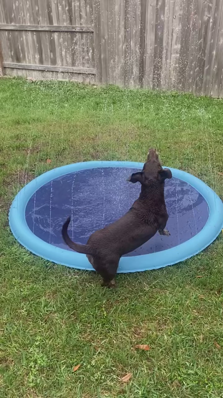 Premium Dog Splash Pad – Cooling Sprinkler Water Play Mat for Large & Small Dogs | Non-Slip Summer Splash Pool